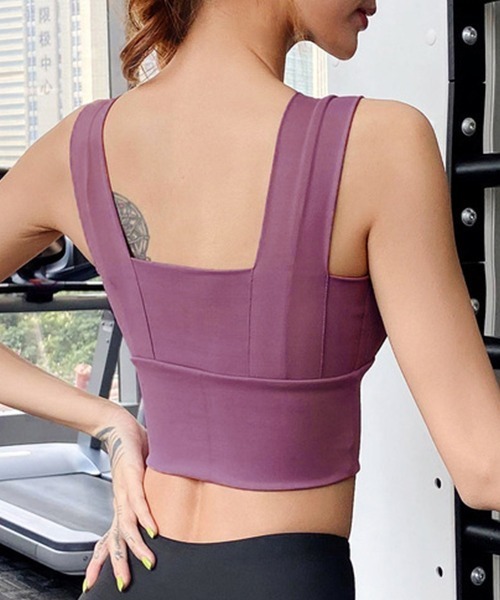 HYSSHOP（エイチワイエスショップ）の「ヨガウェアレディース スポーツブラトップス カップ付き[トレーニングウェア/ジムウェア/ピラティスウェア]（スポーツブラ・レディース・ブラック/ブルー/ワイン/コーラル/バイオレット/ライラック/ピンク/グリーン/ラベンダー/イエロー/チェリーピンク・S/M/L/XL）」の18枚目の写真