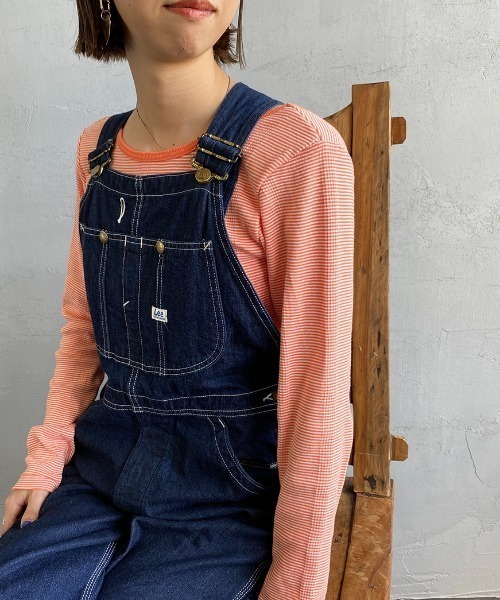 MILLER（ミラー）の「[MILLER/ミラー] カップ付き バックコンシャス ロングスリーブボーダーリブTシャツ（Tシャツ/カットソー・レディース・オフホワイト/ブラウン/グリーン/ブルー/オレンジ/グリーン系2・F）」の6枚目の写真