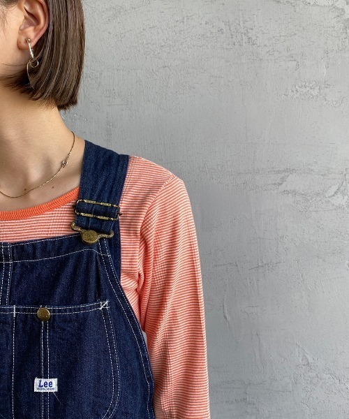 MILLER（ミラー）の「[MILLER/ミラー] カップ付き バックコンシャス ロングスリーブボーダーリブTシャツ（Tシャツ/カットソー・レディース・オフホワイト/ブラウン/グリーン/ブルー/オレンジ/グリーン系2・F）」の13枚目の写真