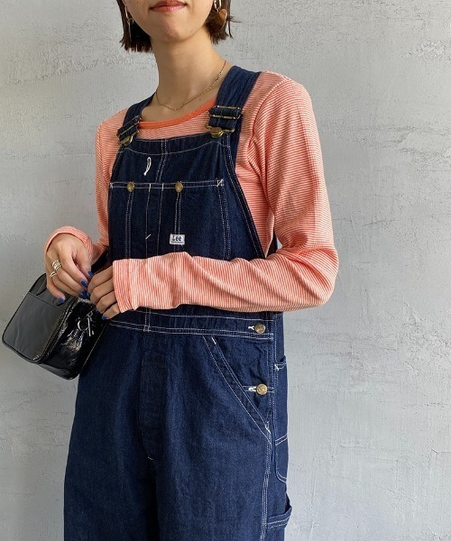 MILLER（ミラー）の「[MILLER/ミラー] カップ付き バックコンシャス ロングスリーブボーダーリブTシャツ（Tシャツ/カットソー・レディース・オフホワイト/ブラウン/グリーン/ブルー/オレンジ/グリーン系2・F）」の20枚目の写真