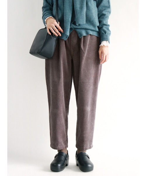 Samansa Mos2（サマンサ モスモス）の「太コーデュロイテーパードパンツ（その他パンツ・レディース・オレンジ/ブルー/モカ/キナリ・ﾌﾘ-）」の3枚目の写真
