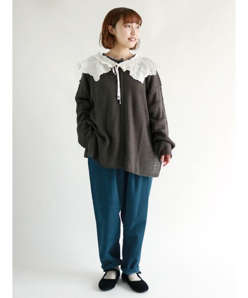 Samansa Mos2（サマンサ モスモス）の「太コーデュロイテーパードパンツ（その他パンツ・レディース・オレンジ/ブルー/モカ/キナリ・ﾌﾘ-）」の13枚目の写真