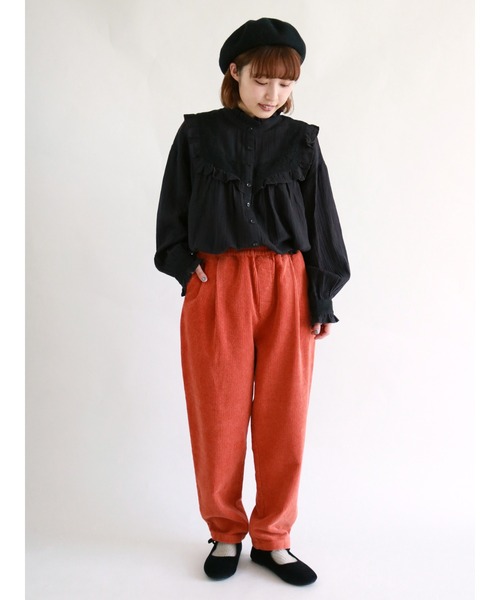 Samansa Mos2（サマンサ モスモス）の「太コーデュロイテーパードパンツ（その他パンツ・レディース・オレンジ/ブルー/モカ/キナリ・ﾌﾘ-）」の11枚目の写真