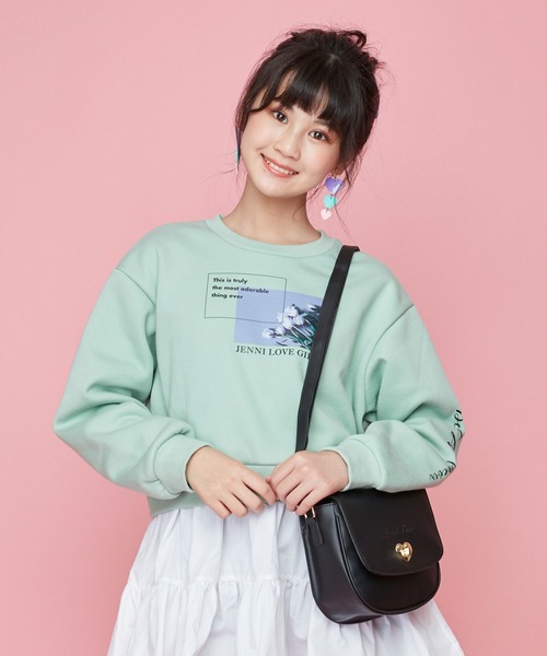 JENNI love(ジェニィラブ)の「ハーフムーンショルダーバッグ(ショルダーバッグ・キッズ・オフホワイト/ブラック/ラベンダー・F)」の2枚目の写真