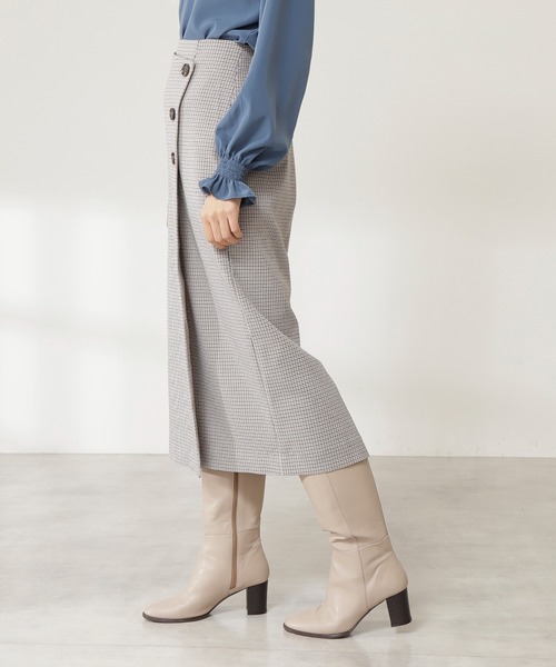 N.（N. Natural Beauty Basic）（エヌエヌナチュラルビューティーベーシック）の「【S Size Line】◆イージーケアガンクラブフラップスカート（スカート・レディース・ベージュ/グリーン・SMALL/MEDIUM）」の8枚目の写真