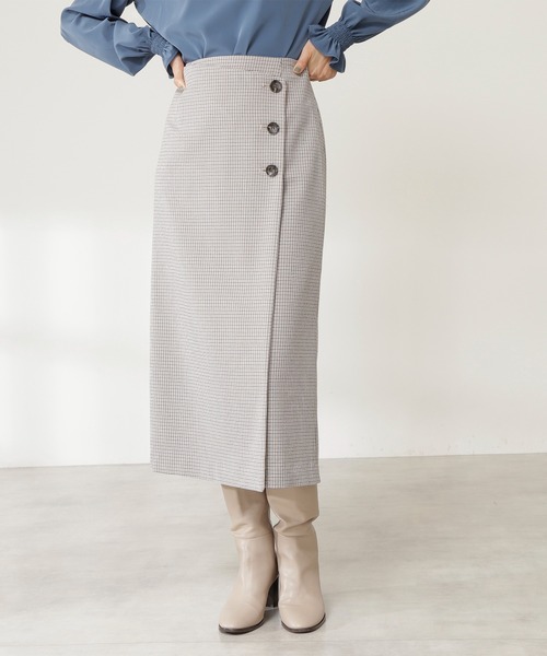 N.（N. Natural Beauty Basic）（エヌエヌナチュラルビューティーベーシック）の「【S Size Line】◆イージーケアガンクラブフラップスカート（スカート・レディース・ベージュ/グリーン・SMALL/MEDIUM）」の3枚目の写真