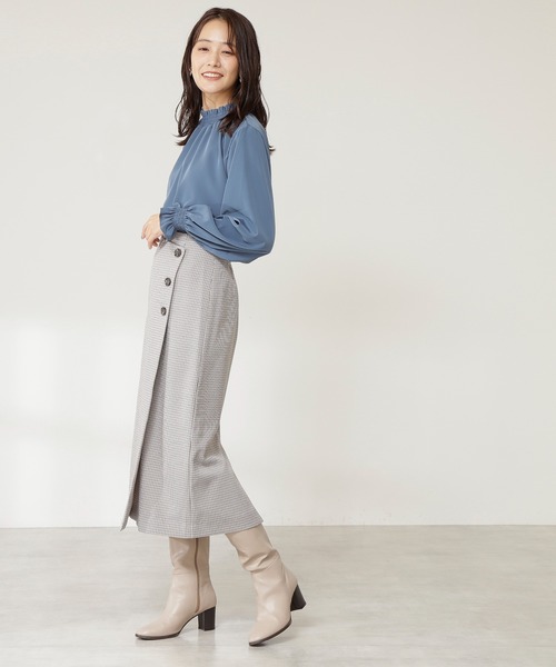 N.（N. Natural Beauty Basic）（エヌエヌナチュラルビューティーベーシック）の「【S Size Line】◆イージーケアガンクラブフラップスカート（スカート・レディース・ベージュ/グリーン・SMALL/MEDIUM）」の5枚目の写真