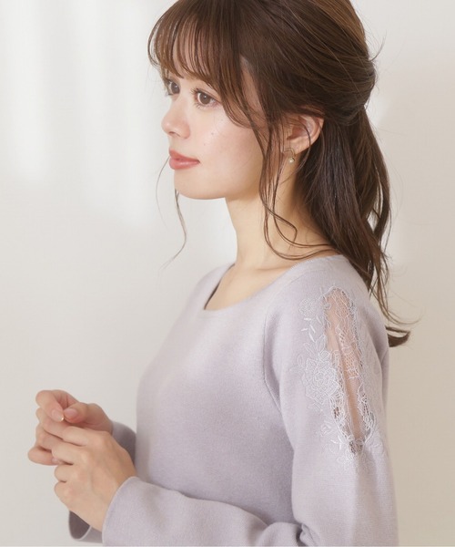 PROPORTION BODY DRESSING（プロポーションボディドレッシング）の「ショルダーレースニットサックワンピース / 1212140001（ワンピース・レディース・パープル/ブルー・MEDIUM/SMALL）」の7枚目の写真