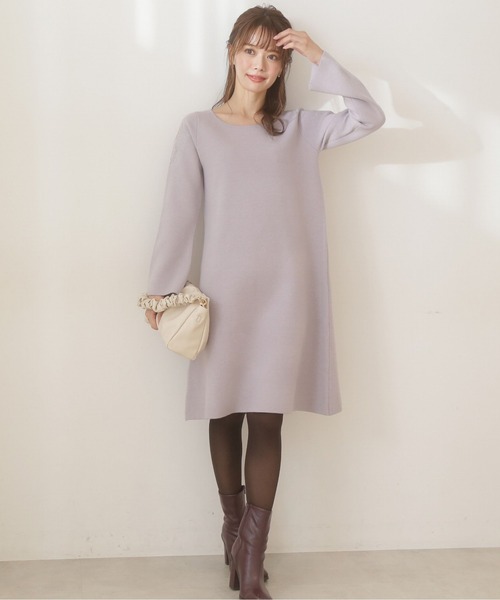 PROPORTION BODY DRESSING（プロポーションボディドレッシング）の「ショルダーレースニットサックワンピース / 1212140001（ワンピース・レディース・パープル/ブルー・MEDIUM/SMALL）」の5枚目の写真