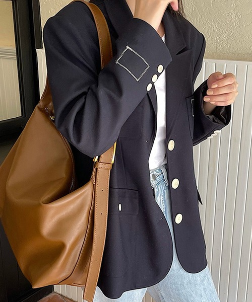 HALEY PESCA(ヘーリーペスカ)の「HALEY PESCA/大容量 合成皮革ショルダーバッグ(ショルダーバッグ・レディース・ブラック/グレー/ブラウン・FREE)」の12枚目の写真