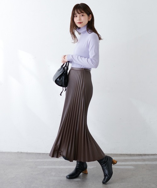 natural couture(ナチュラルクチュール)の「【WEB限定】メランジカットリブタートル(Tシャツ/カットソー・レディース・ブラック/グレー/オフホワイト/サックスブルー・FREE)」の20枚目の写真