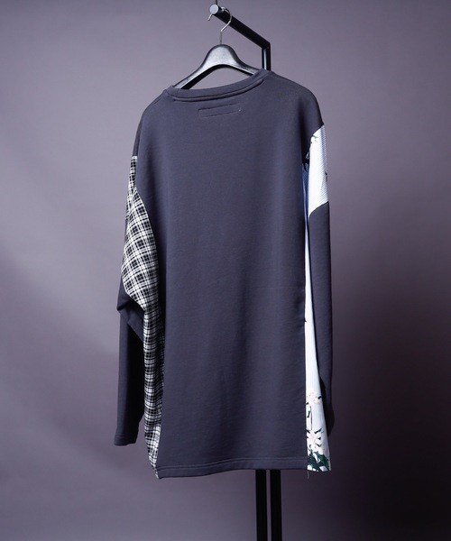 rovtski（ロフトスキー）の「SPRING SIDE CHECK SWEAT/スプリング サイドチェックオーバーサイズ スウェット/トレーナー（スウェット・メンズ・アッシュグレー/ブラック/サックスブルー/ピンク/キナリ・FREE）」の13枚目の写真