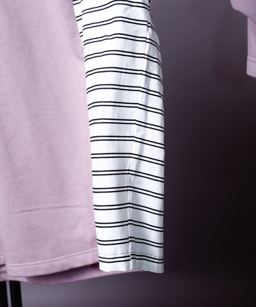 rovtski（ロフトスキー）の「SPRING SIDE CHECK SWEAT/スプリング サイドチェックオーバーサイズ スウェット/トレーナー（スウェット・メンズ・アッシュグレー/ブラック/サックスブルー/ピンク/キナリ・FREE）」の16枚目の写真