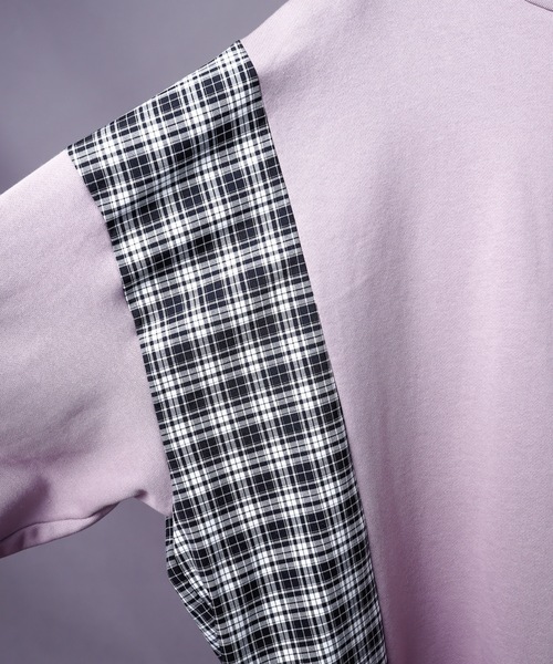 rovtski（ロフトスキー）の「SPRING SIDE CHECK SWEAT/スプリング サイドチェックオーバーサイズ スウェット/トレーナー（スウェット・メンズ・アッシュグレー/ブラック/サックスブルー/ピンク/キナリ・FREE）」の17枚目の写真