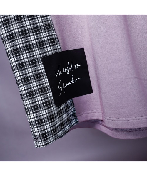 rovtski（ロフトスキー）の「SPRING SIDE CHECK SWEAT/スプリング サイドチェックオーバーサイズ スウェット/トレーナー（スウェット・メンズ・アッシュグレー/ブラック/サックスブルー/ピンク/キナリ・FREE）」の18枚目の写真