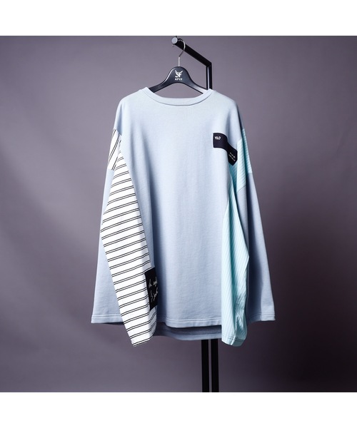 rovtski（ロフトスキー）の「SPRING SIDE CHECK SWEAT/スプリング サイドチェックオーバーサイズ スウェット/トレーナー（スウェット・メンズ・アッシュグレー/ブラック/サックスブルー/ピンク/キナリ・FREE）」の20枚目の写真