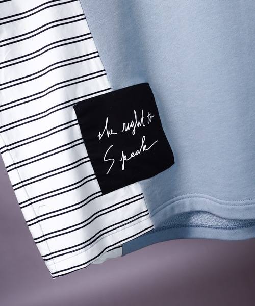 rovtski（ロフトスキー）の「SPRING SIDE CHECK SWEAT/スプリング サイドチェックオーバーサイズ スウェット/トレーナー（スウェット・メンズ・アッシュグレー/ブラック/サックスブルー/ピンク/キナリ・FREE）」の22枚目の写真