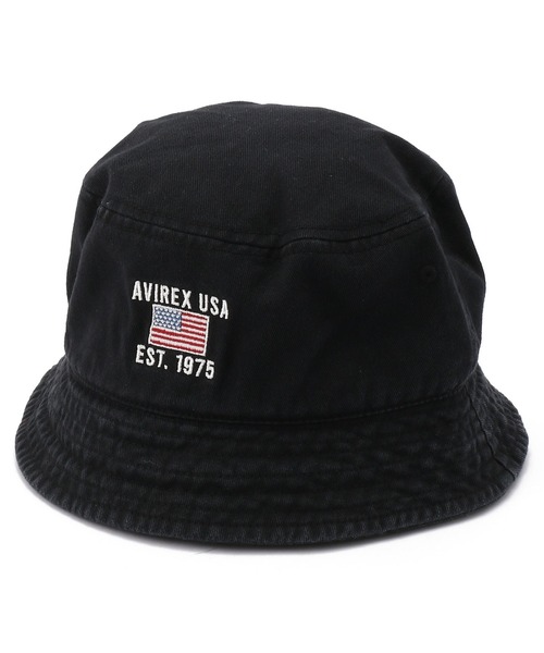 AVIREX（アヴィレックス）の「【WEB&DEPOT限定】バケット ハット / BUCKET HAT "USA" / アヴィレックス / AVIREX（ハット・メンズ・ブラック/オフホワイト/タン/インディゴブルー・FREE）」の2枚目の写真