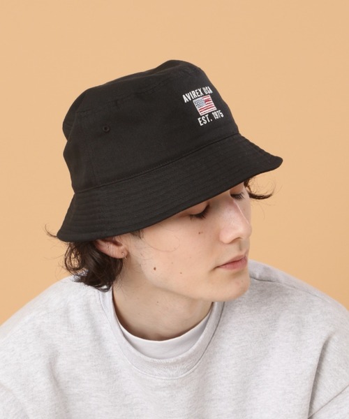 AVIREX（アヴィレックス）の「【WEB&DEPOT限定】バケット ハット / BUCKET HAT "USA" / アヴィレックス / AVIREX（ハット・メンズ・ブラック/オフホワイト/タン/インディゴブルー・FREE）」の6枚目の写真