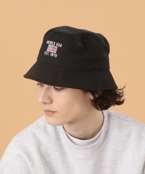 AVIREX（アヴィレックス）の「【WEB&DEPOT限定】バケット ハット / BUCKET HAT "USA" / アヴィレックス / AVIREX（ハット・メンズ・ブラック/オフホワイト/タン/インディゴブルー・FREE）」の11枚目の写真