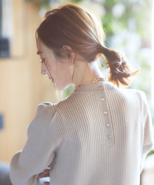 VIS（ビス）の「【星玲奈さんコラボ】スリーブコンシャスアシンメトリー切り替えニットワンピース（ワンピース・レディース・ライトグリーン/ベージュ/ブラック・FREE）」の7枚目の写真