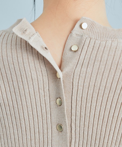 VIS（ビス）の「【星玲奈さんコラボ】スリーブコンシャスアシンメトリー切り替えニットワンピース（ワンピース・レディース・ライトグリーン/ベージュ/ブラック・FREE）」の19枚目の写真