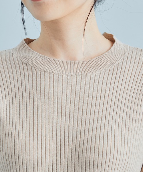 VIS（ビス）の「【星玲奈さんコラボ】スリーブコンシャスアシンメトリー切り替えニットワンピース（ワンピース・レディース・ライトグリーン/ベージュ/ブラック・FREE）」の20枚目の写真