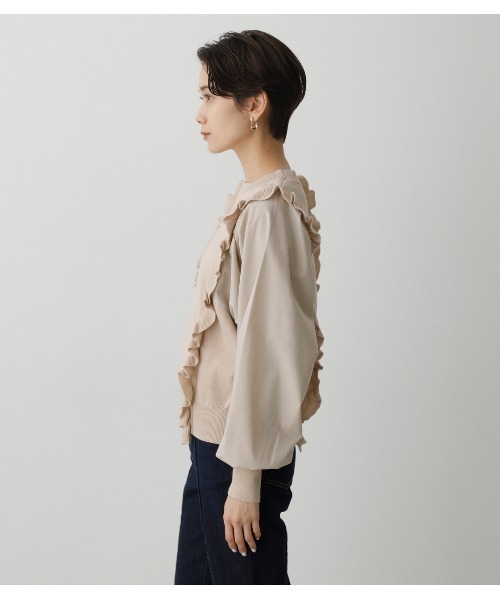 AZUL by moussy(アズールバイマウジー)の「FRILL KNIT PULLOVER /フリルニットプルオーバー(ニット/セーター・レディース・ブラック/グレー系その他/ライトベージュ・SMALL/MEDIUM)」の10枚目の写真