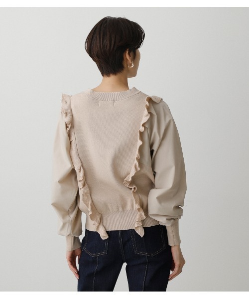 AZUL by moussy(アズールバイマウジー)の「FRILL KNIT PULLOVER /フリルニットプルオーバー(ニット/セーター・レディース・ブラック/グレー系その他/ライトベージュ・SMALL/MEDIUM)」の9枚目の写真
