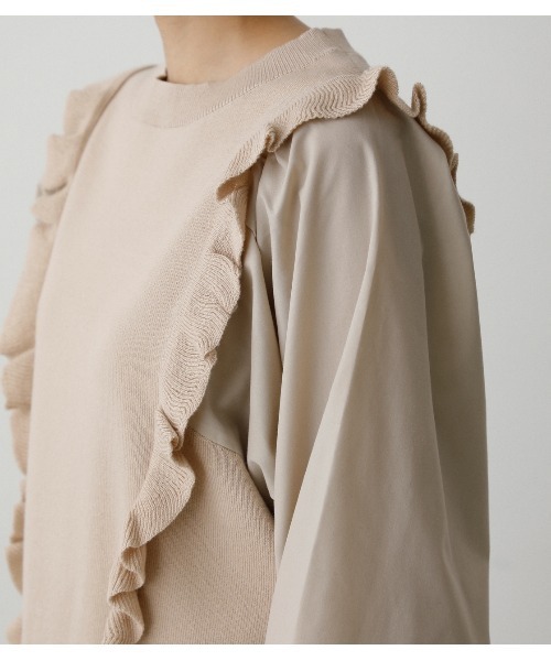 AZUL by moussy(アズールバイマウジー)の「FRILL KNIT PULLOVER /フリルニットプルオーバー(ニット/セーター・レディース・ブラック/グレー系その他/ライトベージュ・SMALL/MEDIUM)」の7枚目の写真