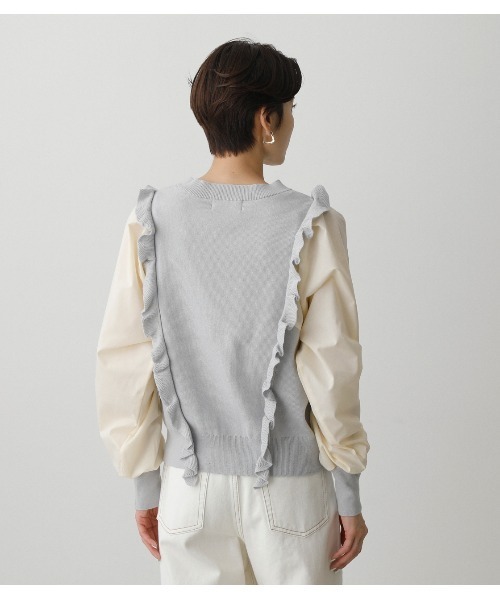 AZUL by moussy(アズールバイマウジー)の「FRILL KNIT PULLOVER /フリルニットプルオーバー(ニット/セーター・レディース・ブラック/グレー系その他/ライトベージュ・SMALL/MEDIUM)」の18枚目の写真