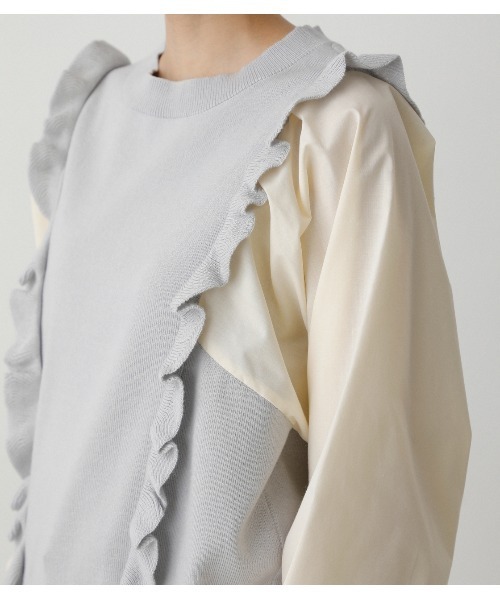 AZUL by moussy(アズールバイマウジー)の「FRILL KNIT PULLOVER /フリルニットプルオーバー(ニット/セーター・レディース・ブラック/グレー系その他/ライトベージュ・SMALL/MEDIUM)」の16枚目の写真
