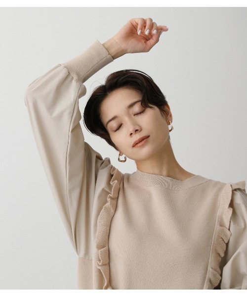 AZUL by moussy(アズールバイマウジー)の「FRILL KNIT PULLOVER /フリルニットプルオーバー(ニット/セーター・レディース・ブラック/グレー系その他/ライトベージュ・SMALL/MEDIUM)」の13枚目の写真