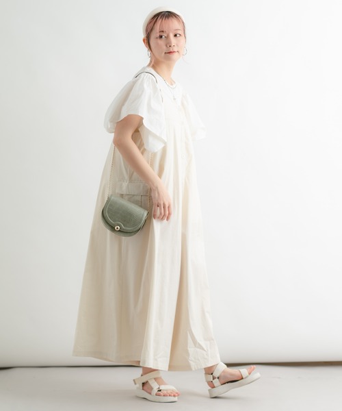 Wordtrobe（ワードトローブ）の「【wordtrobe】コットンドリル 前ボタン サロペット（サロペット/オーバーオール・レディース・チャコールグレー/キナリ・FREE）」の4枚目の写真