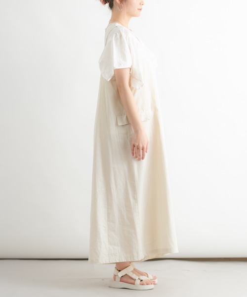 Wordtrobe（ワードトローブ）の「【wordtrobe】コットンドリル 前ボタン サロペット（サロペット/オーバーオール・レディース・チャコールグレー/キナリ・FREE）」の5枚目の写真