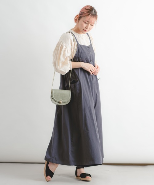 Wordtrobe（ワードトローブ）の「【wordtrobe】コットンドリル 前ボタン サロペット（サロペット/オーバーオール・レディース・チャコールグレー/キナリ・FREE）」の11枚目の写真