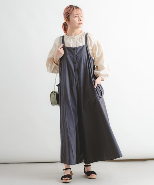 Wordtrobe（ワードトローブ）の「【wordtrobe】コットンドリル 前ボタン サロペット（サロペット/オーバーオール・レディース・チャコールグレー/キナリ・FREE）」の12枚目の写真