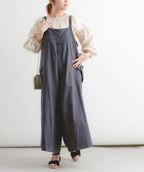Wordtrobe（ワードトローブ）の「【wordtrobe】コットンドリル 前ボタン サロペット（サロペット/オーバーオール・レディース・チャコールグレー/キナリ・FREE）」の13枚目の写真