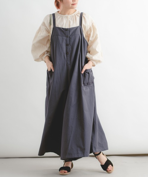 Wordtrobe（ワードトローブ）の「【wordtrobe】コットンドリル 前ボタン サロペット（サロペット/オーバーオール・レディース・チャコールグレー/キナリ・FREE）」の14枚目の写真