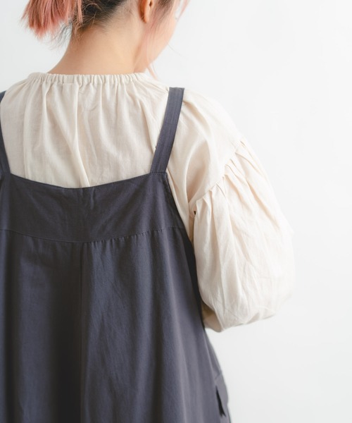 Wordtrobe（ワードトローブ）の「【wordtrobe】コットンドリル 前ボタン サロペット（サロペット/オーバーオール・レディース・チャコールグレー/キナリ・FREE）」の20枚目の写真