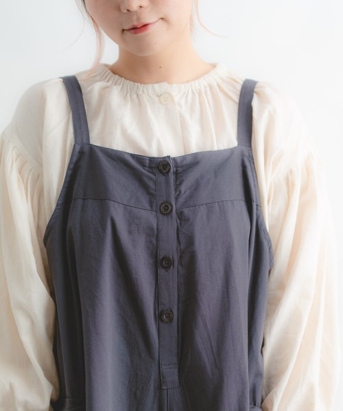 Wordtrobe（ワードトローブ）の「【wordtrobe】コットンドリル 前ボタン サロペット（サロペット/オーバーオール・レディース・チャコールグレー/キナリ・FREE）」の21枚目の写真