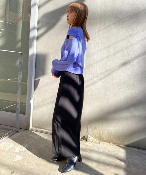 one after another NICE CLAUP（ワンアフターアナザーナイスクラップ）の「Sサイズあり　シンプルスリットタイトスカート（スカート・レディース・ブラック/ベージュ/チェック/ネイビー・SMALL/MEDIUM）」の20枚目の写真