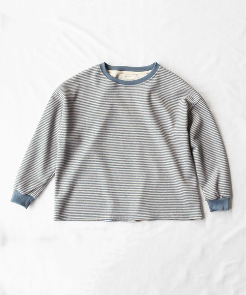 me+em select（ミームセレクト）の「オーバーサイズ配色ボーダープルオーバー（スウェット・レディース・ブラック/ブルー・FREE）」の10枚目の写真