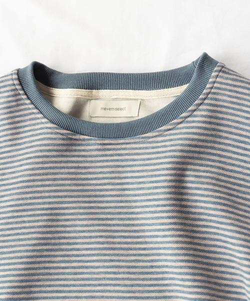 me+em select（ミームセレクト）の「オーバーサイズ配色ボーダープルオーバー（スウェット・レディース・ブラック/ブルー・FREE）」の6枚目の写真