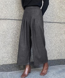 ハイウエスト ワイドパンツ ウエストゴム