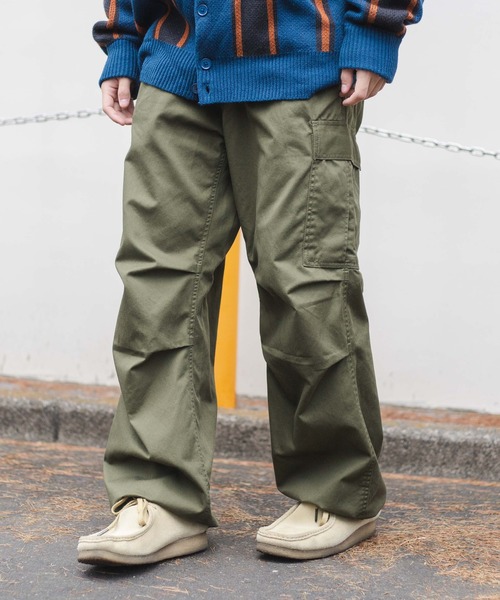 WEGO（ウィゴー）の「WEGO/ワイドカーゴパンツ（カーゴパンツ・メンズ・カーキ/ホワイト/ブラック・SMALL/LARGE/MEDIUM）」の3枚目の写真