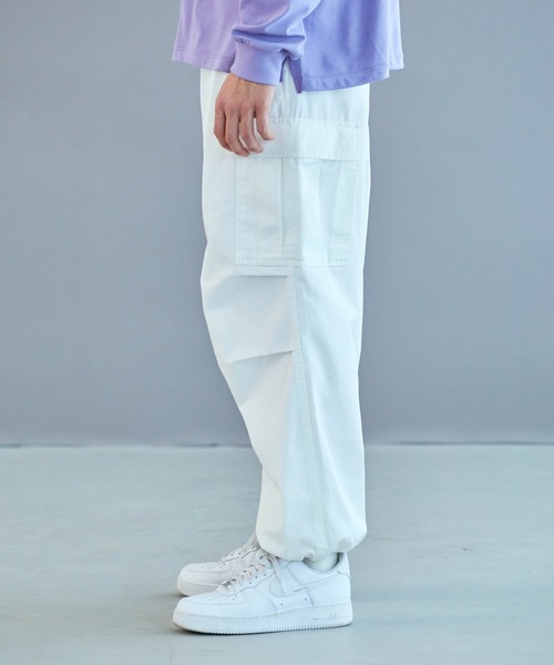 WEGO（ウィゴー）の「WEGO/ワイドカーゴパンツ（カーゴパンツ・メンズ・カーキ/ホワイト/ブラック・SMALL/LARGE/MEDIUM）」の9枚目の写真