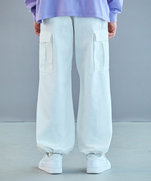 WEGO（ウィゴー）の「WEGO/ワイドカーゴパンツ（カーゴパンツ・メンズ・カーキ/ホワイト/ブラック・SMALL/LARGE/MEDIUM）」の10枚目の写真