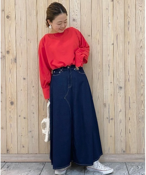 studio CLIP（スタディオクリップ）の「スパンボイルBIGカフスブラウス（シャツ/ブラウス・レディース・レッド/その他1・LARGE/MEDIUM）」の3枚目の写真