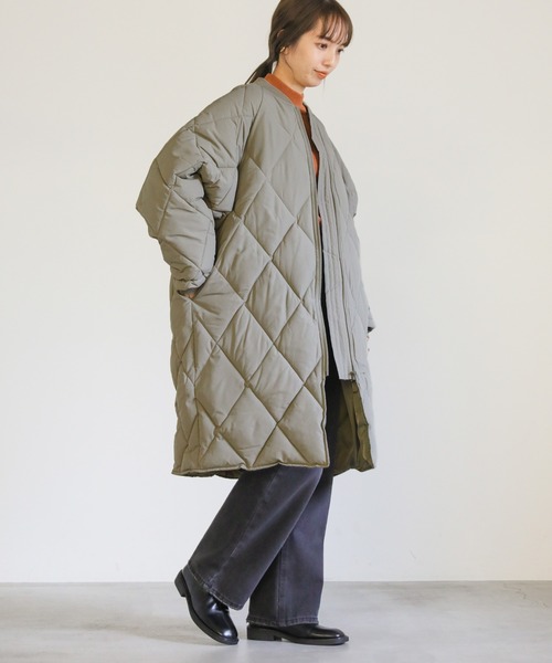 select MOCA(セレクトモカ)の「キルティングボリュームロングダウンコート(ダウンジャケット/コート・レディース・ブラック/カーキ/アイボリー・FREE)」の8枚目の写真